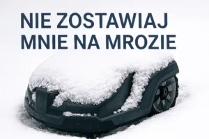 Robot pod warstwą śniegu czekający na odbiór