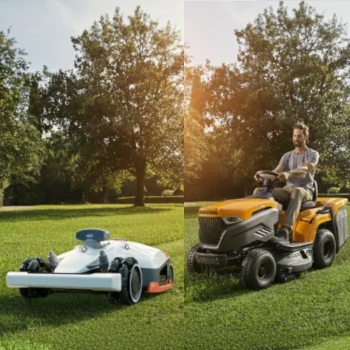 Robot koszący vs traktorek